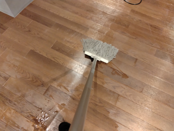モップで水拭き(リンス)
