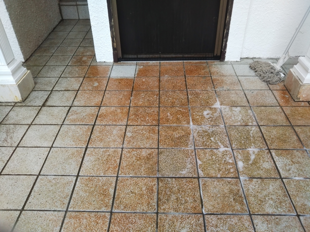 石床洗浄:作業前