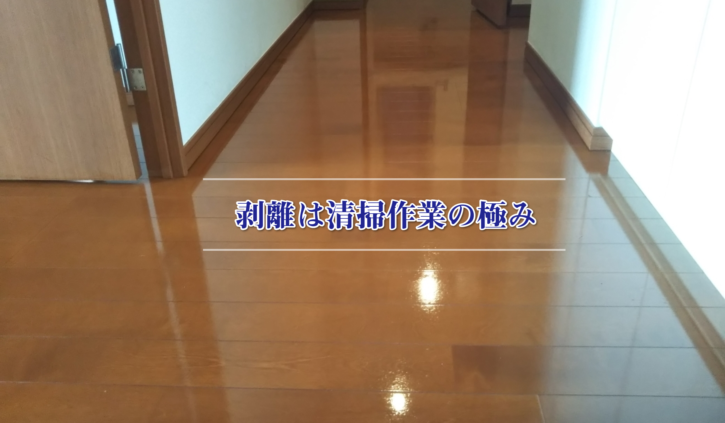 剥離清掃後のフローリング